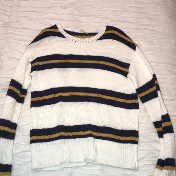 White blue and yellow stripped sweater! - Picture 1 of 2